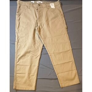 NWT Signature by Levi Strauss Men 42x30 Tan Carpenter Flex Durable Work Pants